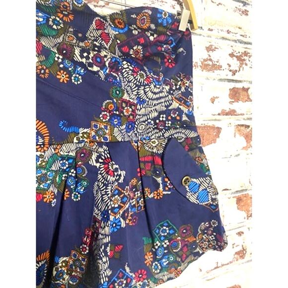 Anthropologie FEI Primula Printed Strapless Cotton Corset Peplum Blouse - Picture 5 of 8